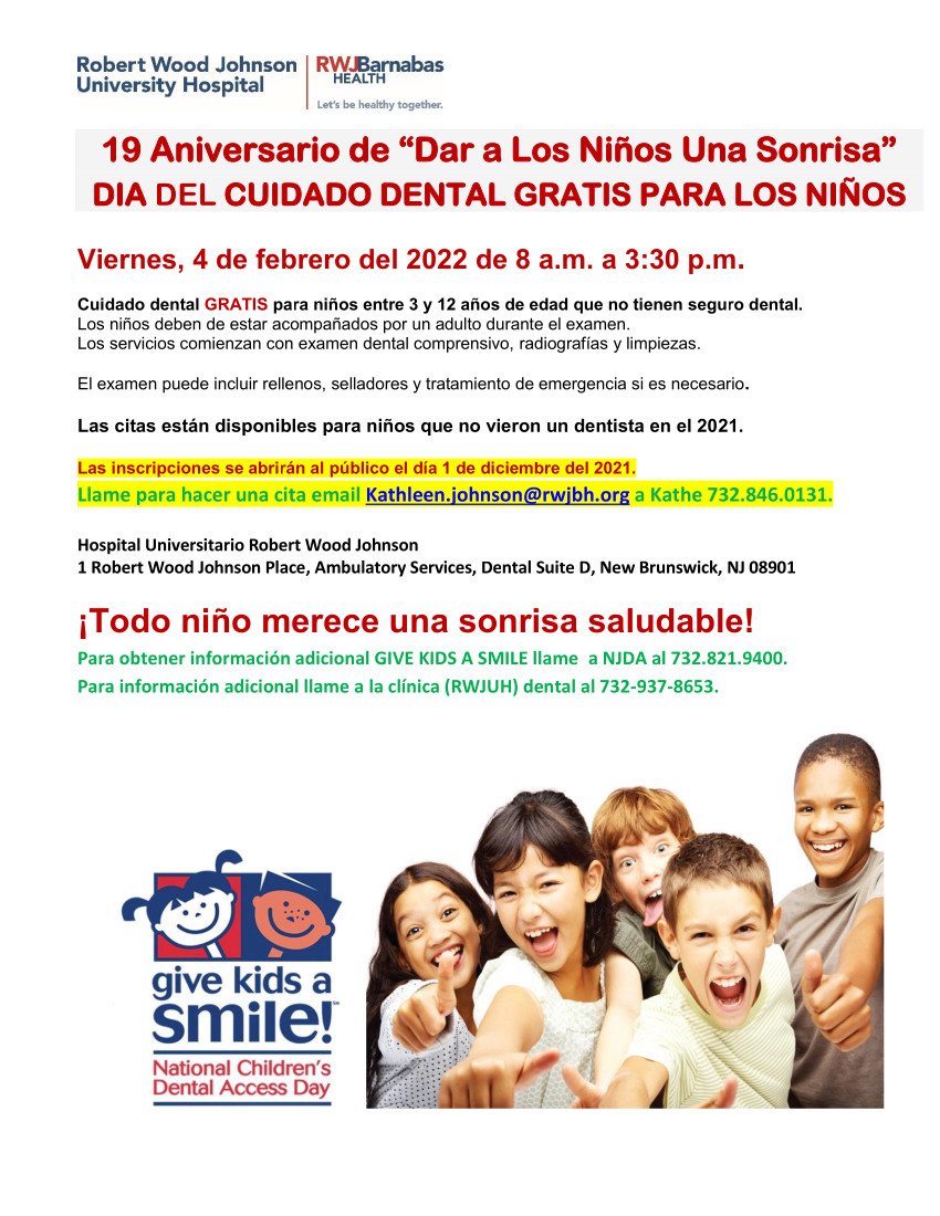 give kids a smile day flyer in Spanish