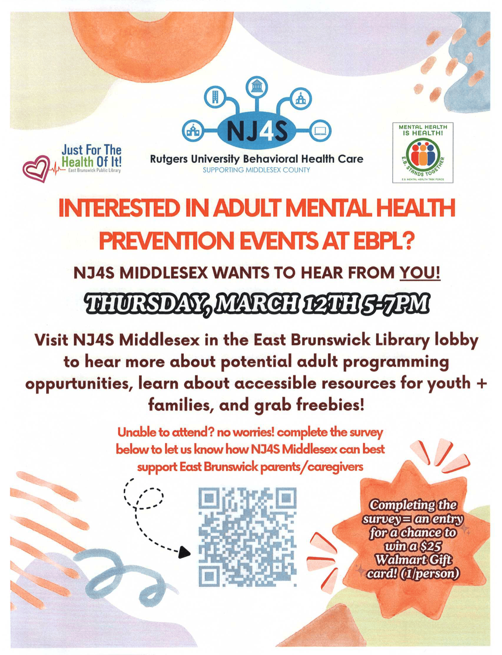 Interested in Adult Mental Health Prevention Events at EBPL?