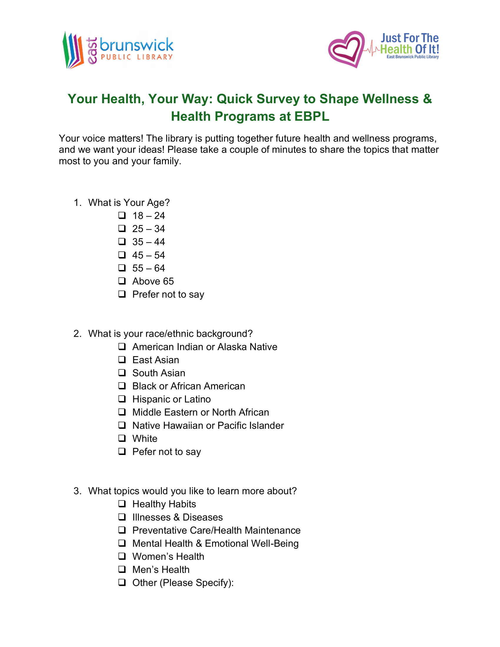 Wellness & Health Programs Survey-1