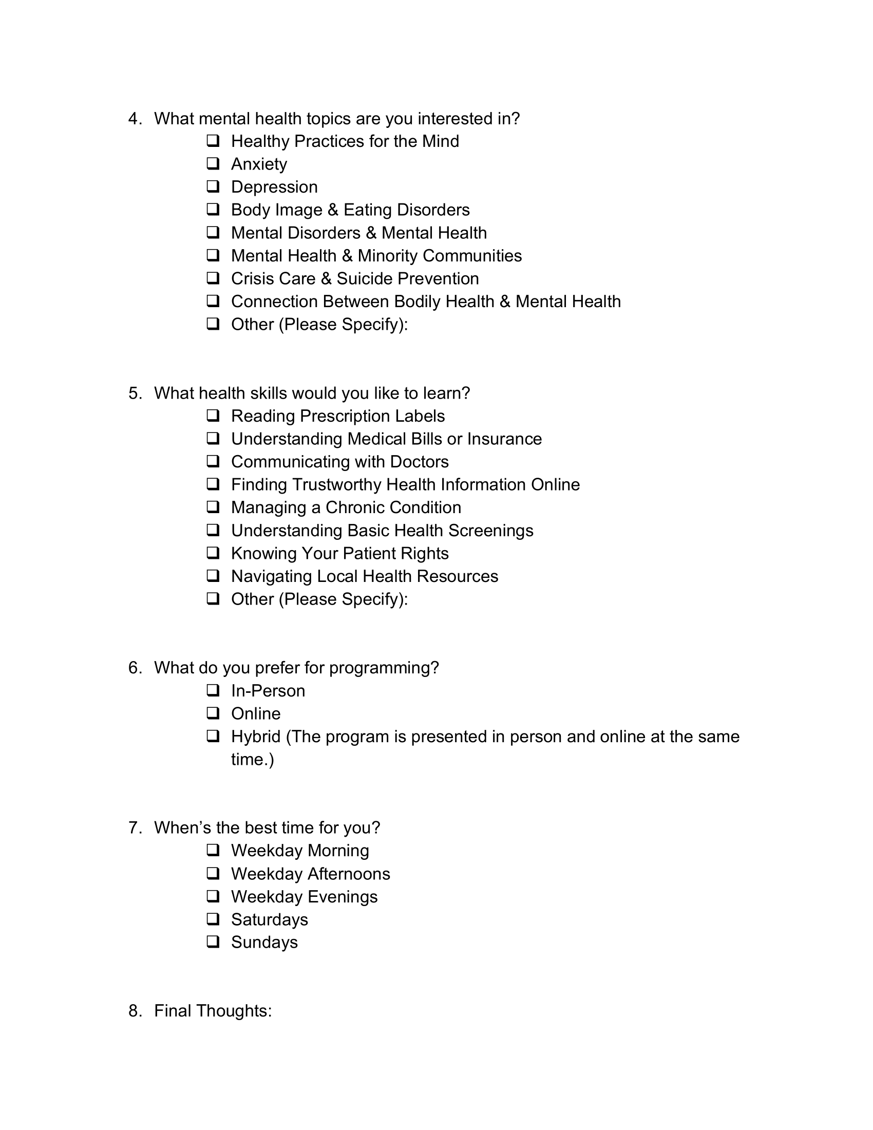 Wellness & Health Programs Survey-2