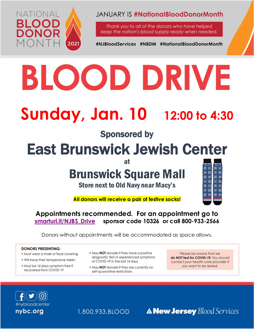 blood drive at brunswick square mall Jan 10