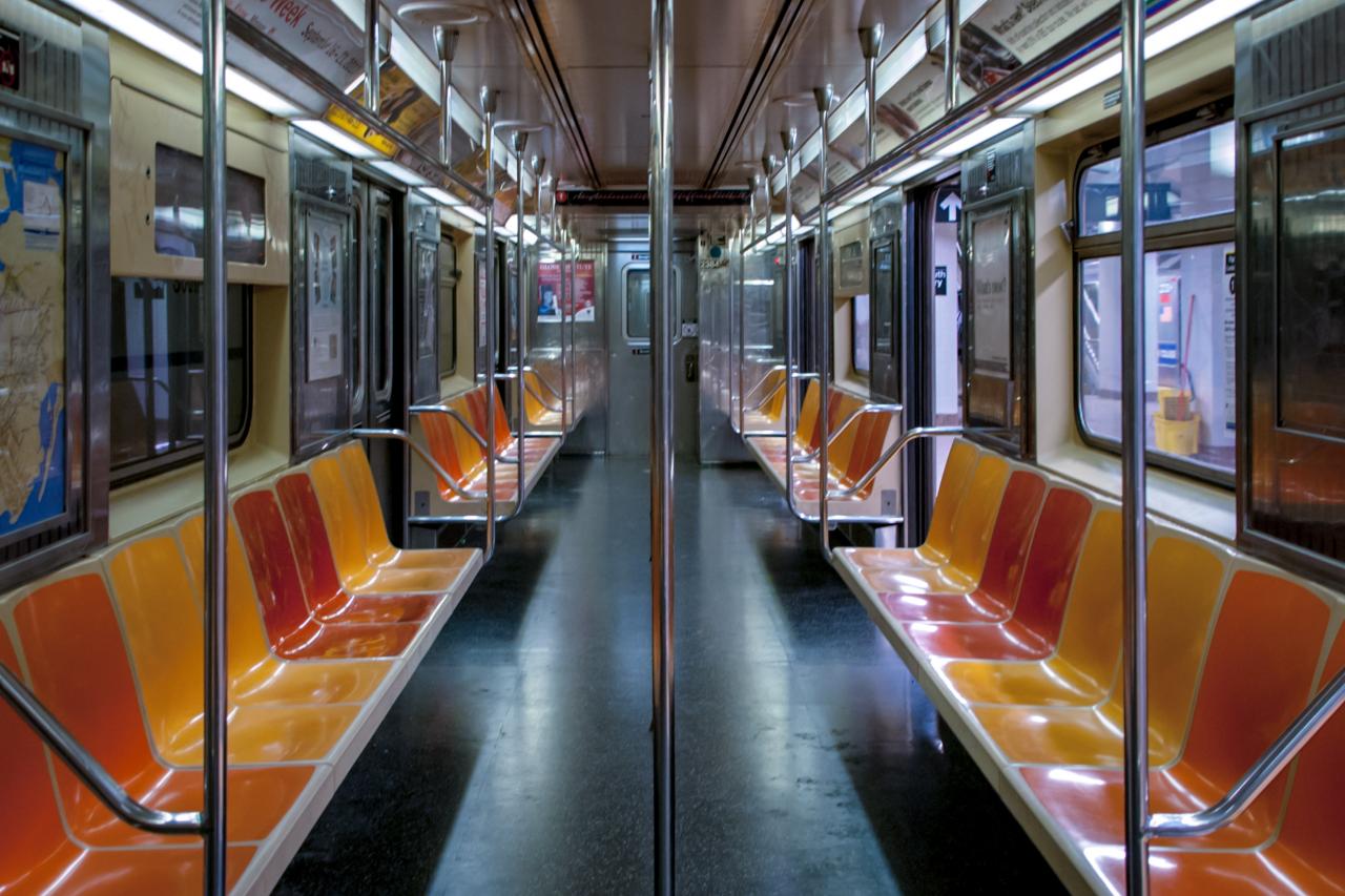 An empty subway car