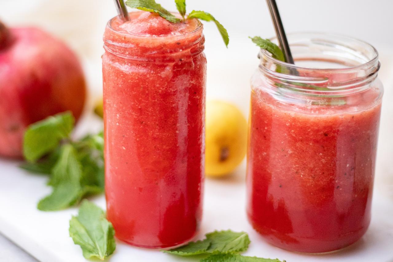 smoothies on a cutting board