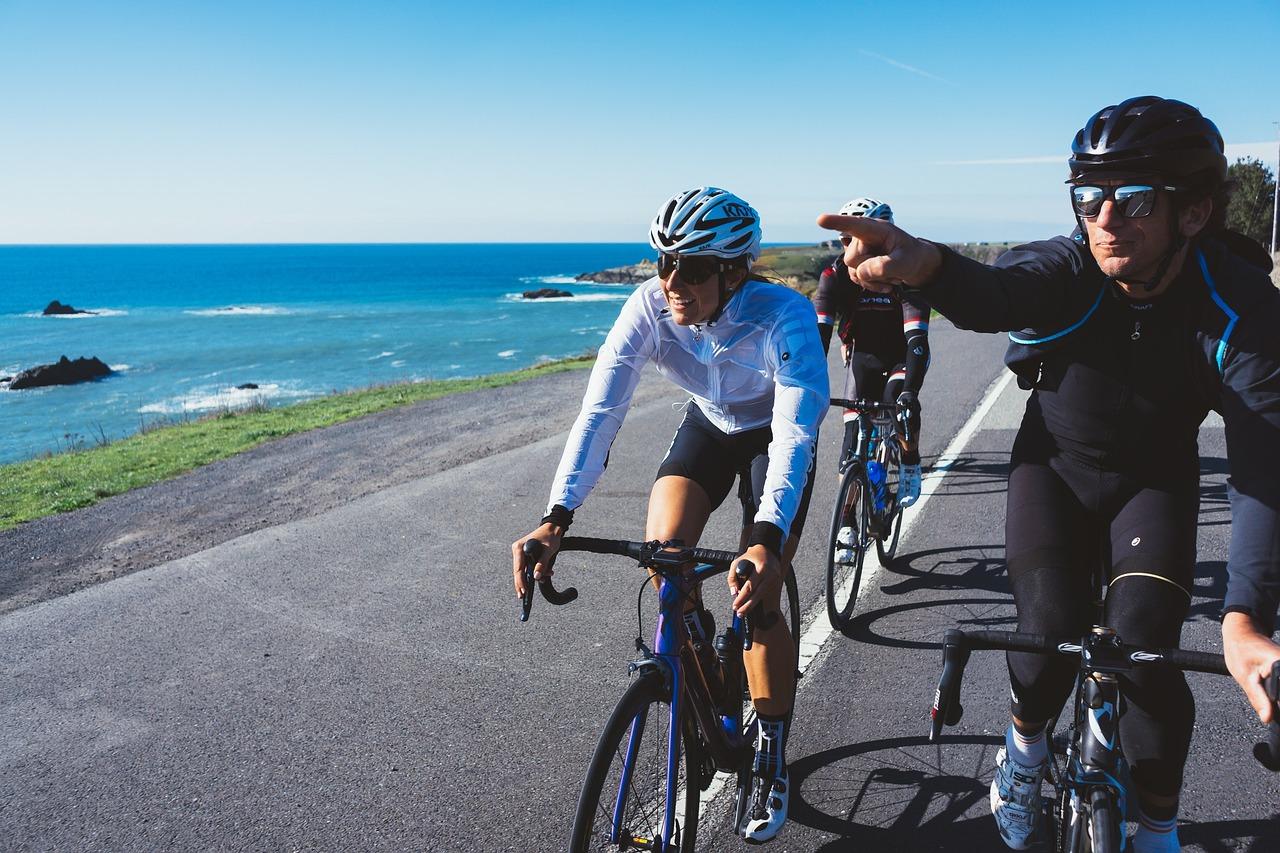 Men biking