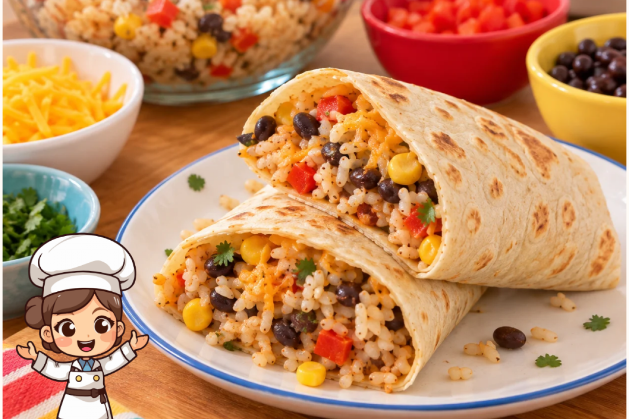  Junior Library Chef: Cheesy Rice & Bean Burritos