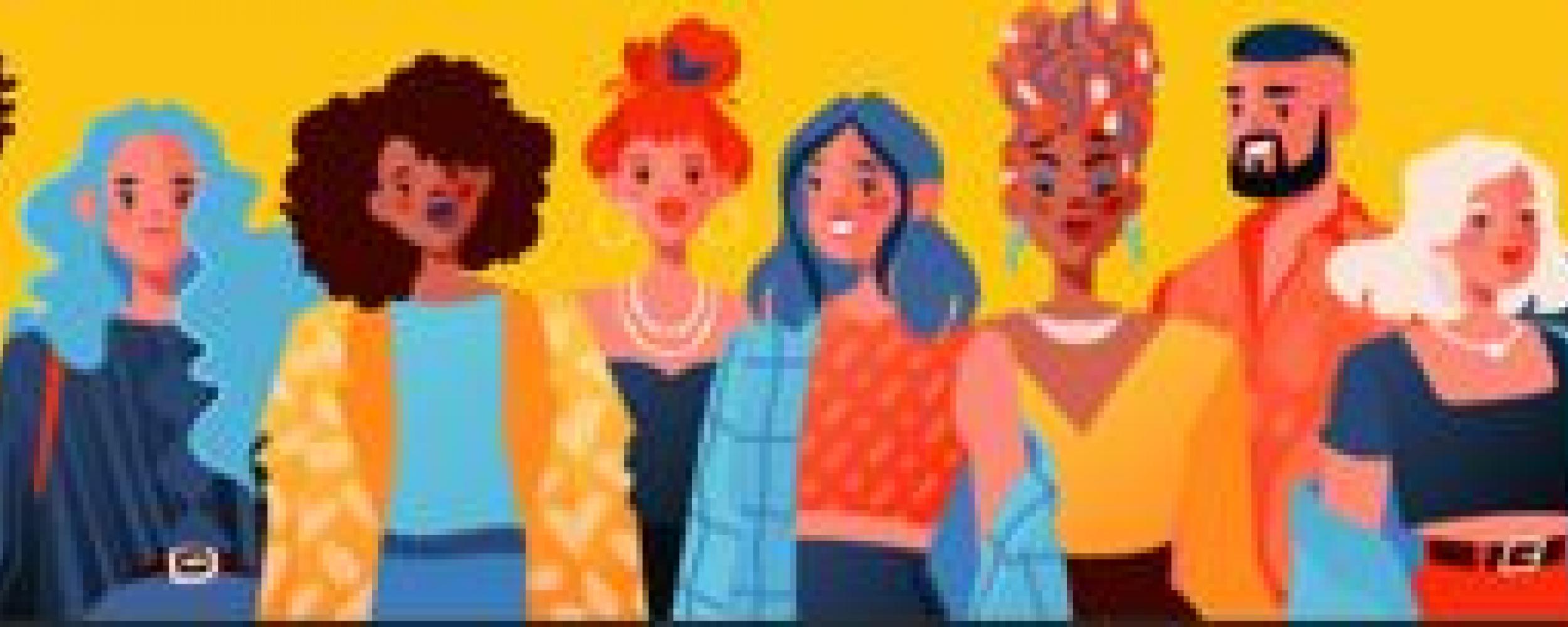 illustration of diverse people