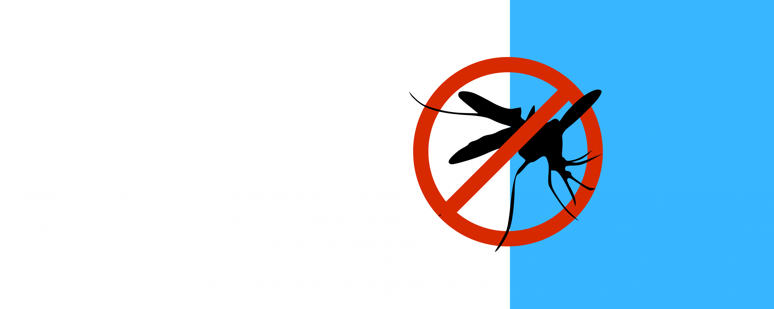 Silhouette of a mosquito with a red prohibition symbol over it