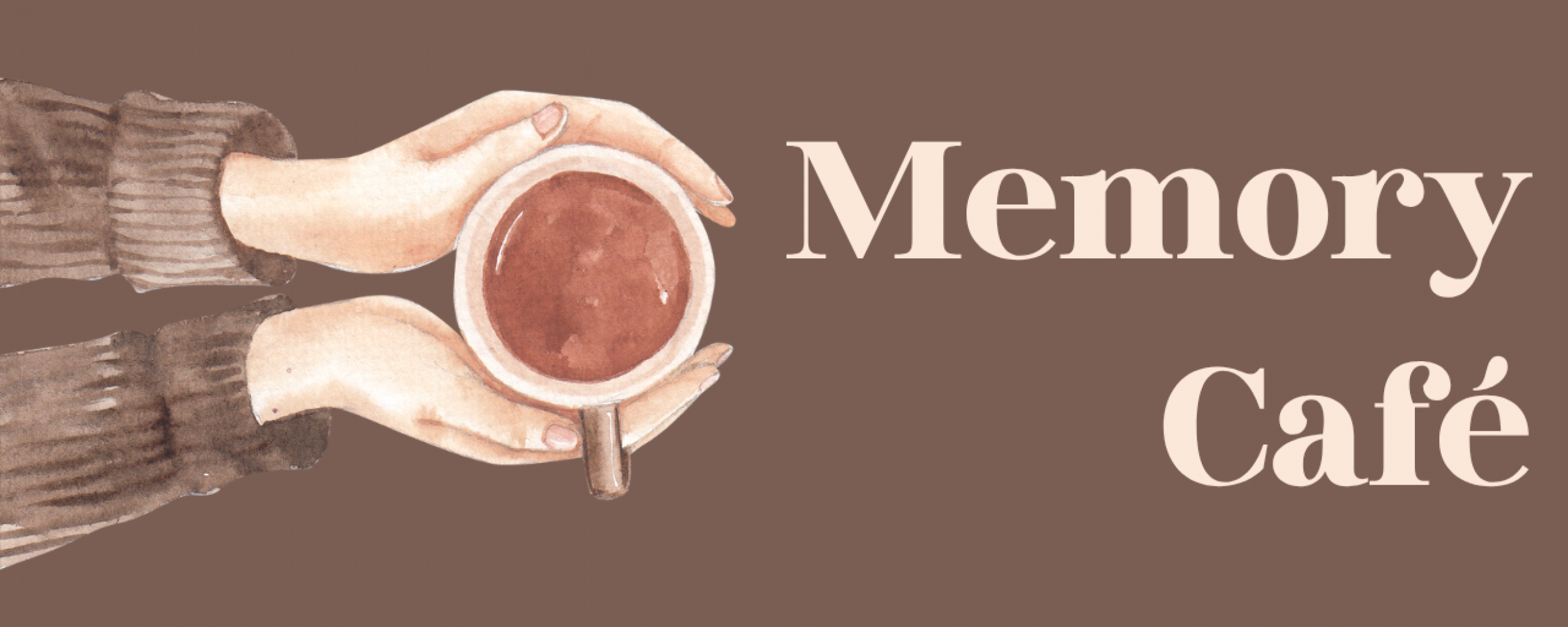 Illustration of hands holding a cup of coffee.