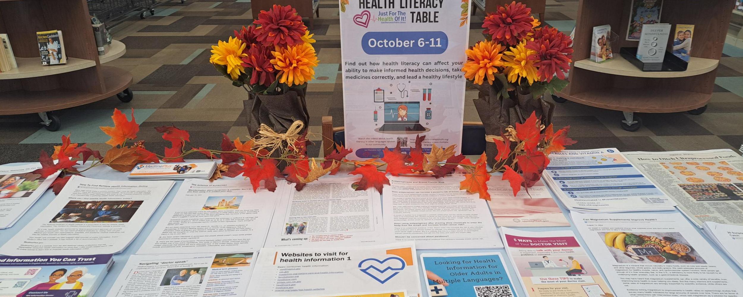 health literacy month health table
