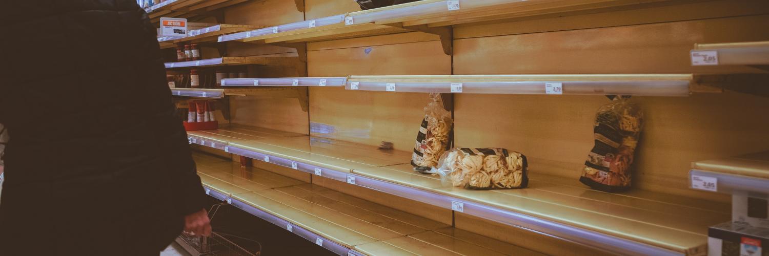 empty grocery store shelves