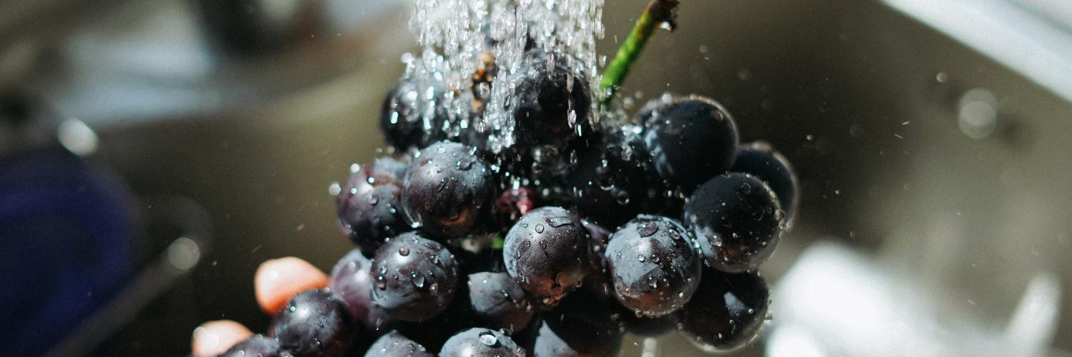 washing grapes