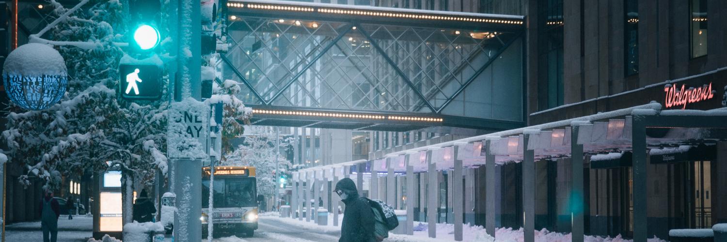 walking during blizzard