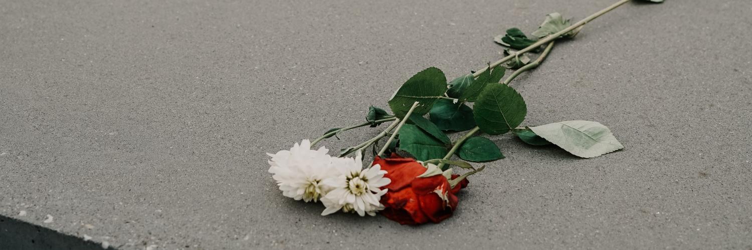 flower on a tombstone