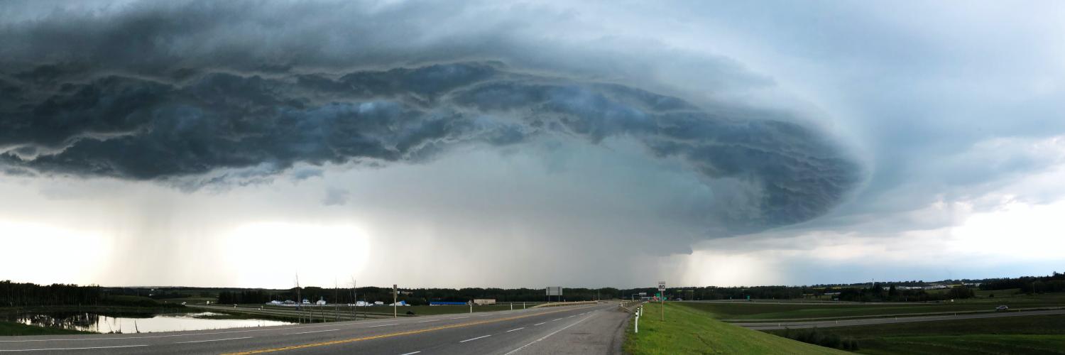 clouds in a swirling storm formation