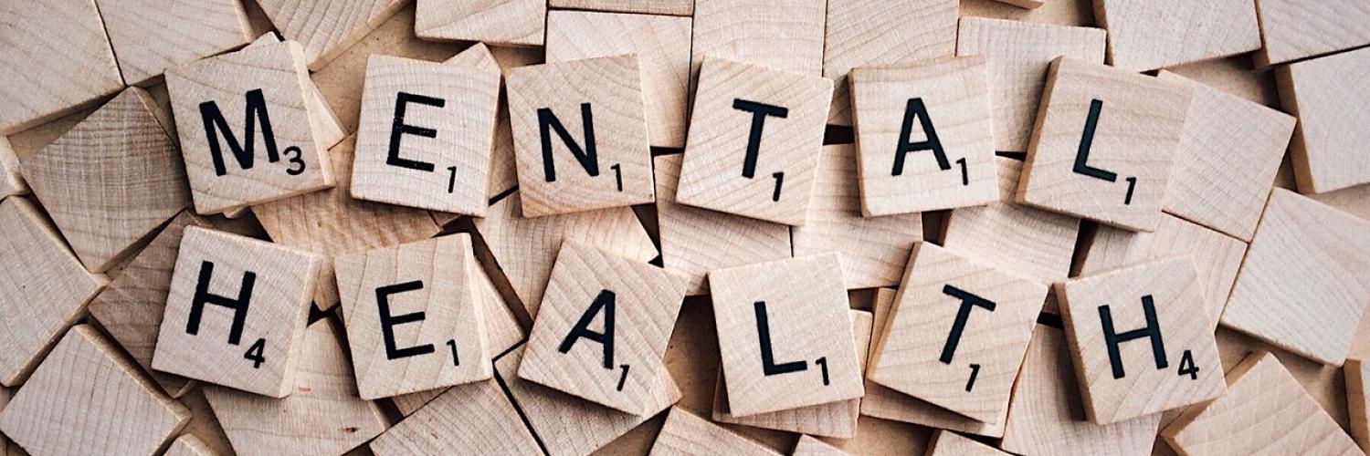 letter tiles spell "mental health"