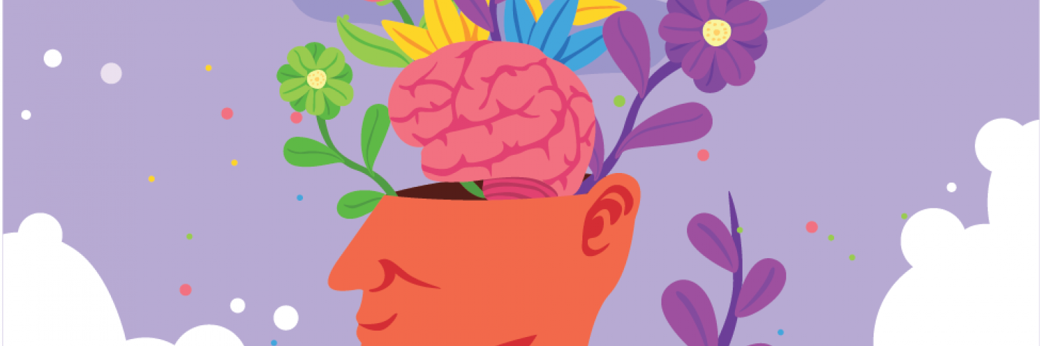 Illustration of flower growing from the mind