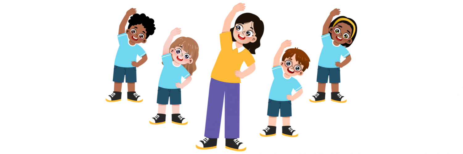 a group doing an exercise activity