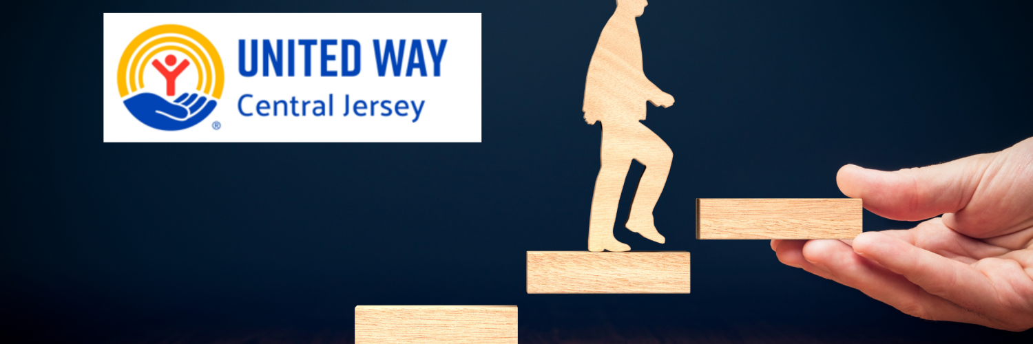 Visualization of personal development, success, and career growth with United Way Central Jersey logo.